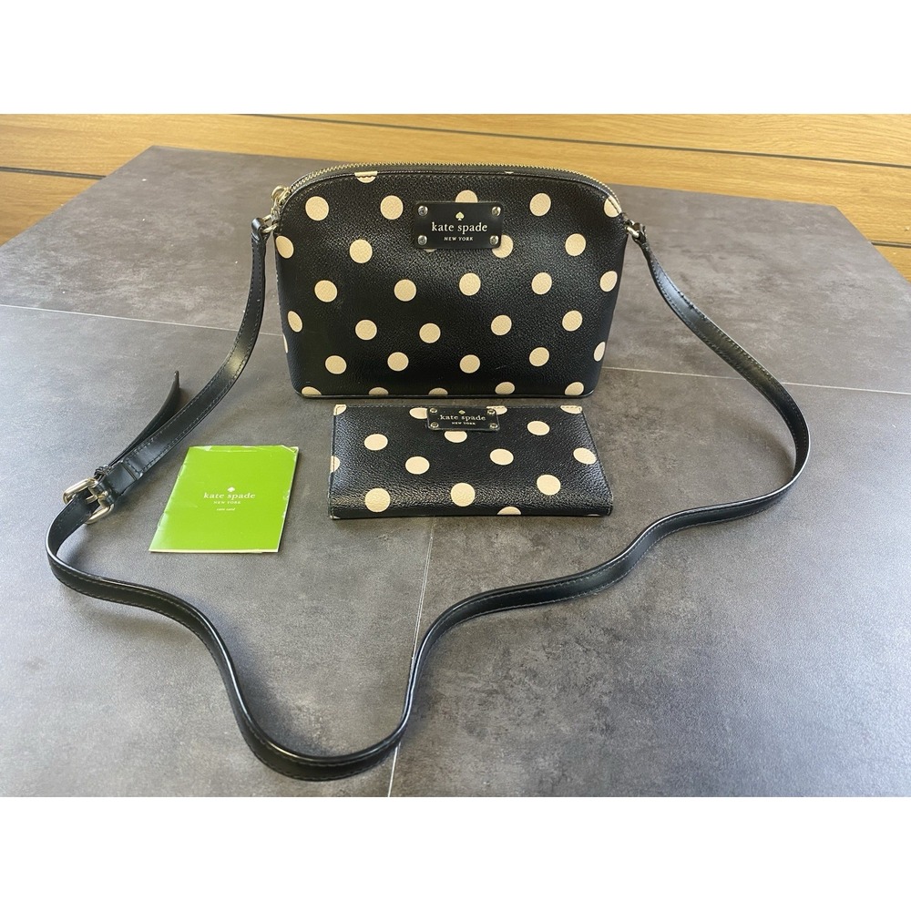 Kate Spade NY Black/Cream Domino Crossbody Bag w/Wallet